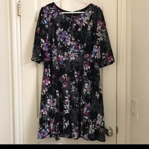 Torrid black floral dress size 16